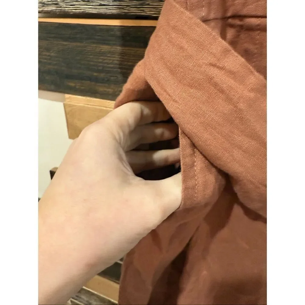 Everlane THE WRAP JUMPSUIT IN LINEN oversized boho lagenlook sz 2